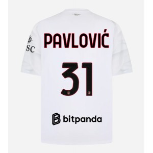 AC Milan Strahinja Pavlovic #31 Jalkapallovaatteet Vieraspaita 2026-27 Lyhythihainen
